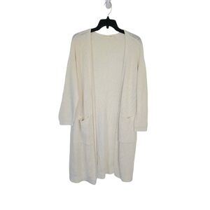 Hirsch + Timber Ivory Linen Blend Knit Cardigan Women's Large NWOT